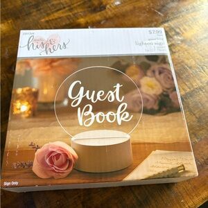 Usher Lighted Guest Book Sign - Cream